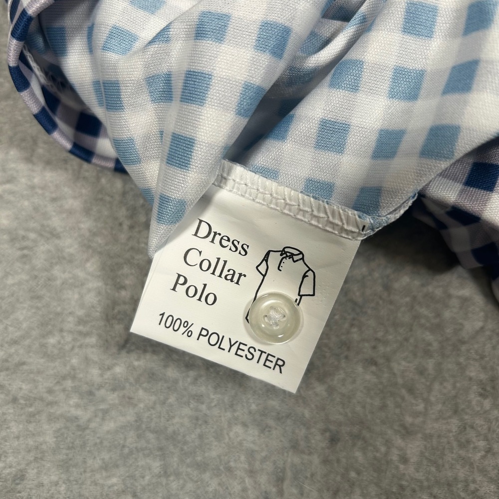 Collars & Co Dress Collar Polo Shirt Mens M Tall Gingham Check Business NEW NWOT - Picture 5 of 7